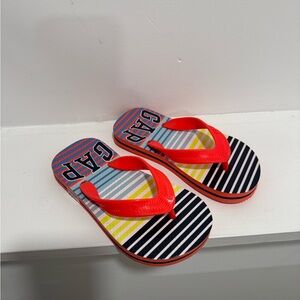 GAP Kids Colorful Striped Flip Flops - Red, Blue, Yellow